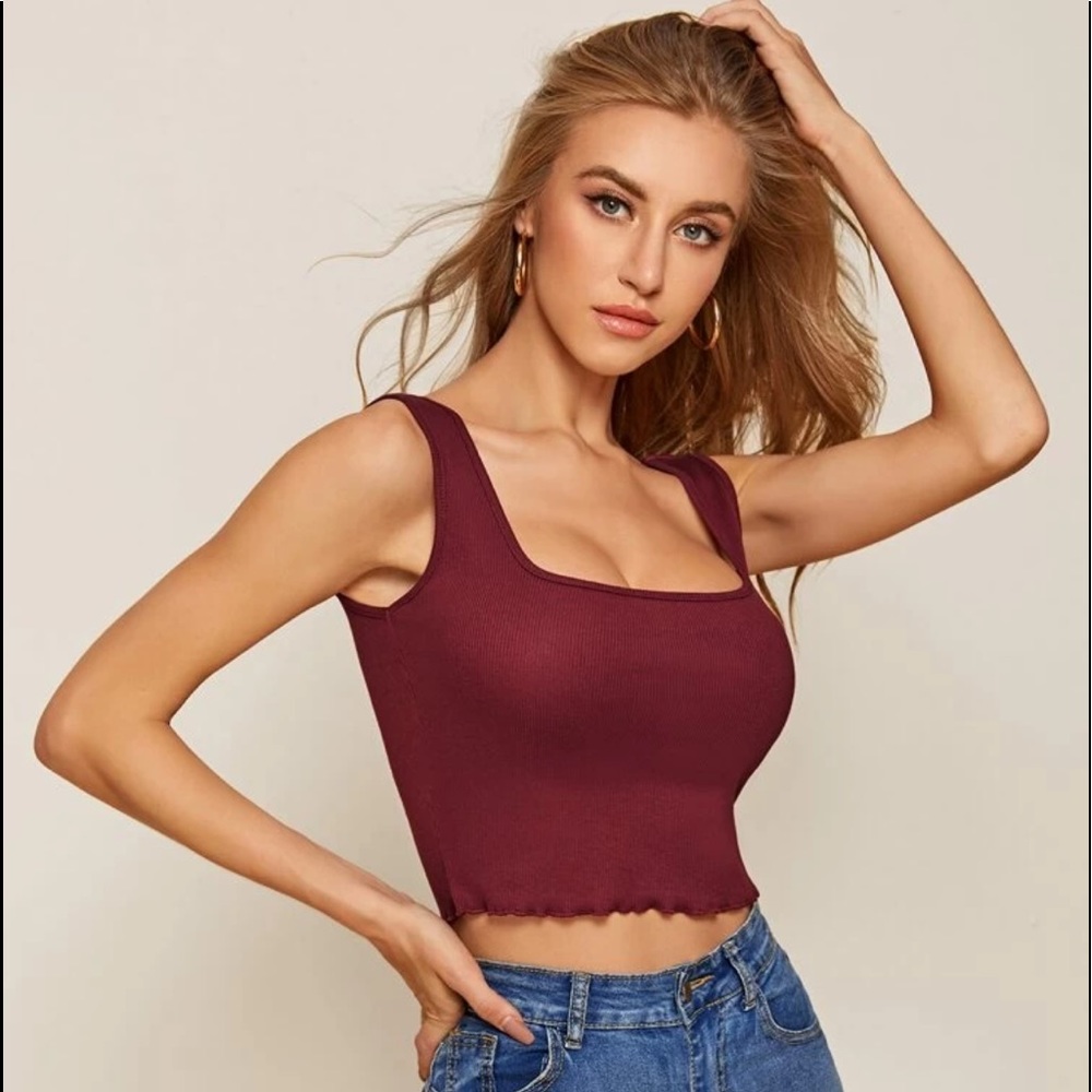 Burgundy Crop Top